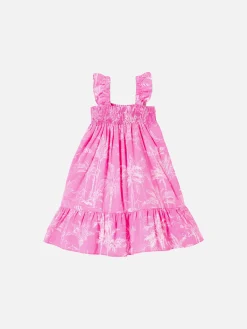 Mädchenkleid mit Toile-de-Jouy-Print