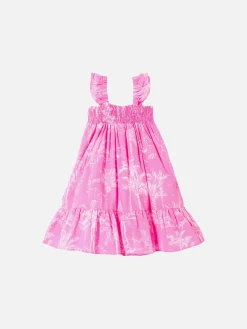 Mädchenkleid mit Toile-de-Jouy-Print