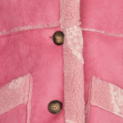 Mädchen-Lammfelljacke mit Paisley-Print