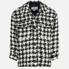 Mädchen-Overshirt-Jacke mit Pied-de-Poule-Print