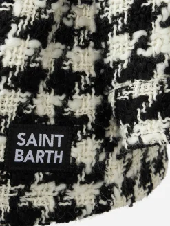 Mädchen-Overshirt-Jacke mit Pied-de-Poule-Print