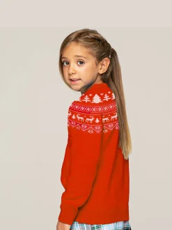 Mädchenpullover im norwegischen Stil mit Saint-Barth-Aufdruck