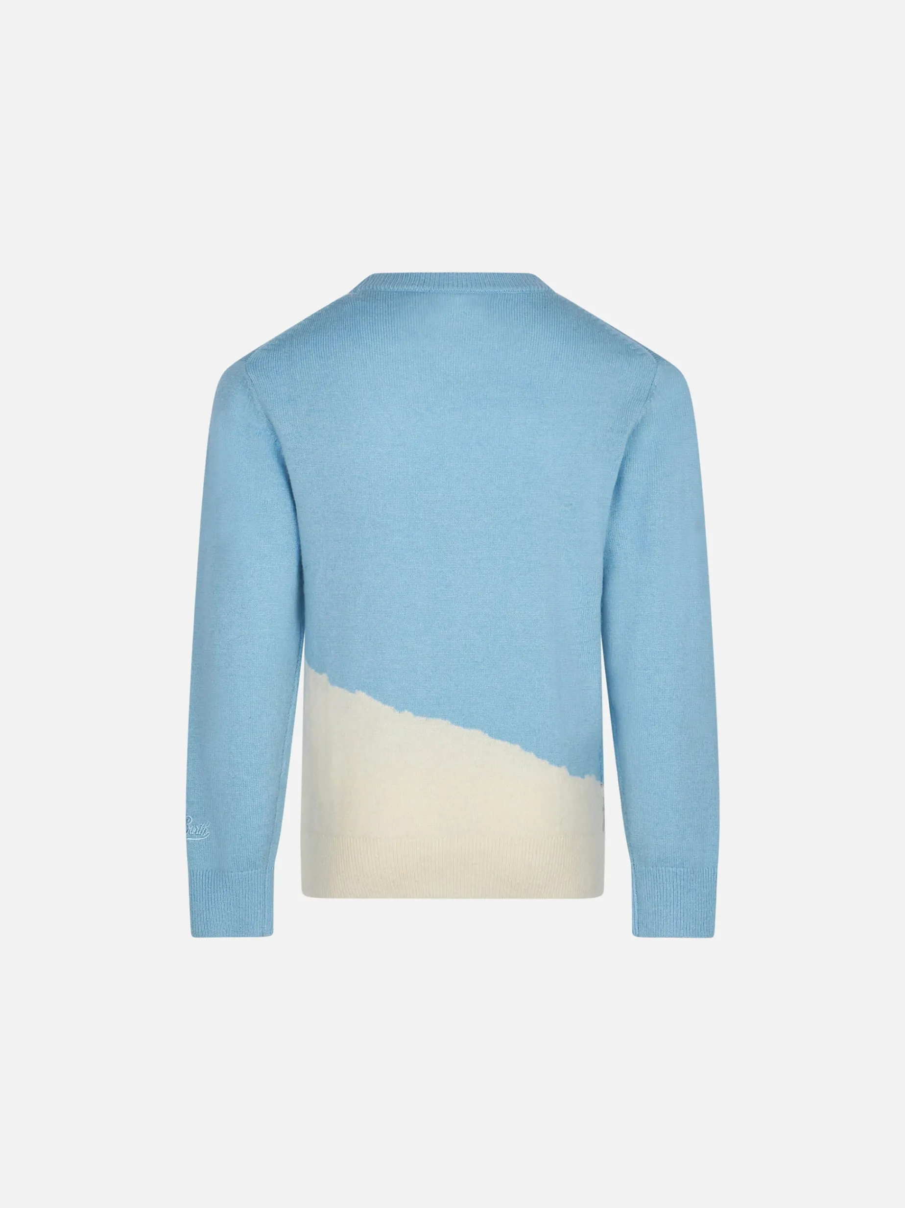 Mädchenpullover im Vintage-Postkartenstil mit Lovovia-Stickerei