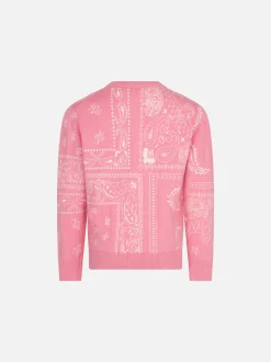 Mädchenpullover mit Bandanna-Print und Saint-Barth-Stickerei