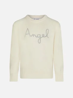 Mädchenpullover mit Engelsflügel-Stickerei