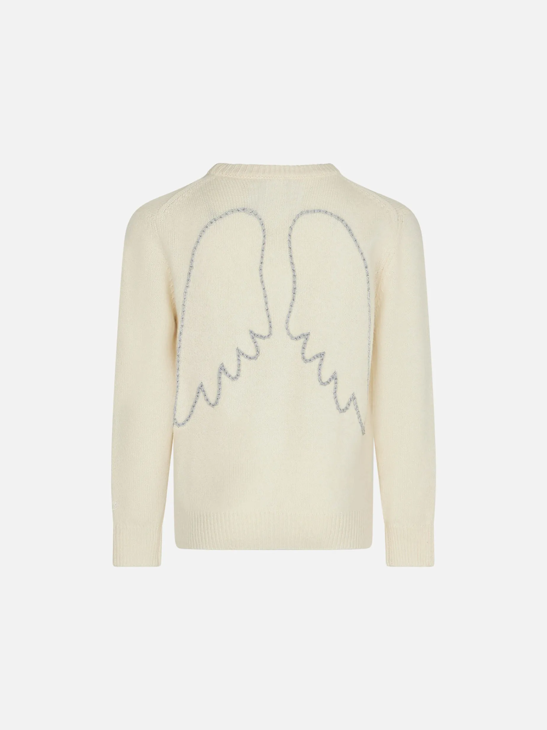 Mädchenpullover mit Engelsflügel-Stickerei