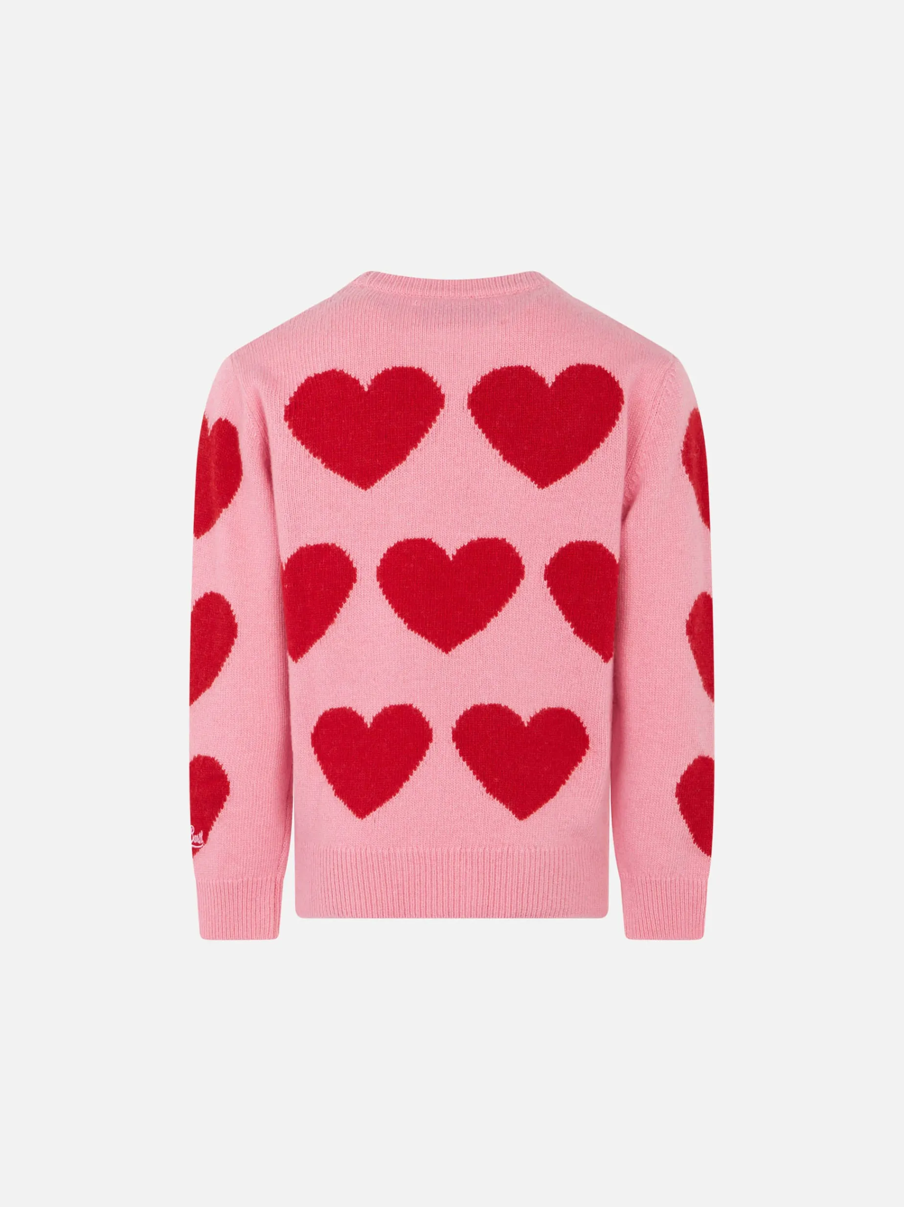 Mädchenpullover mit Herzaufdruck und „I Love my Mom“-Stickerei