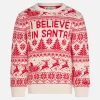 Mädchenpullover mit „I believe in Santa“-Jacquard-Print