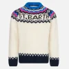 Mädchenpullover mit nordischem Jacquardmuster