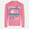 Mädchenpullover mit Rundhalsausschnitt und Bären-Stickerei