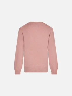Mädchenpullover mit Rundhalsausschnitt und Hundeaufdruck