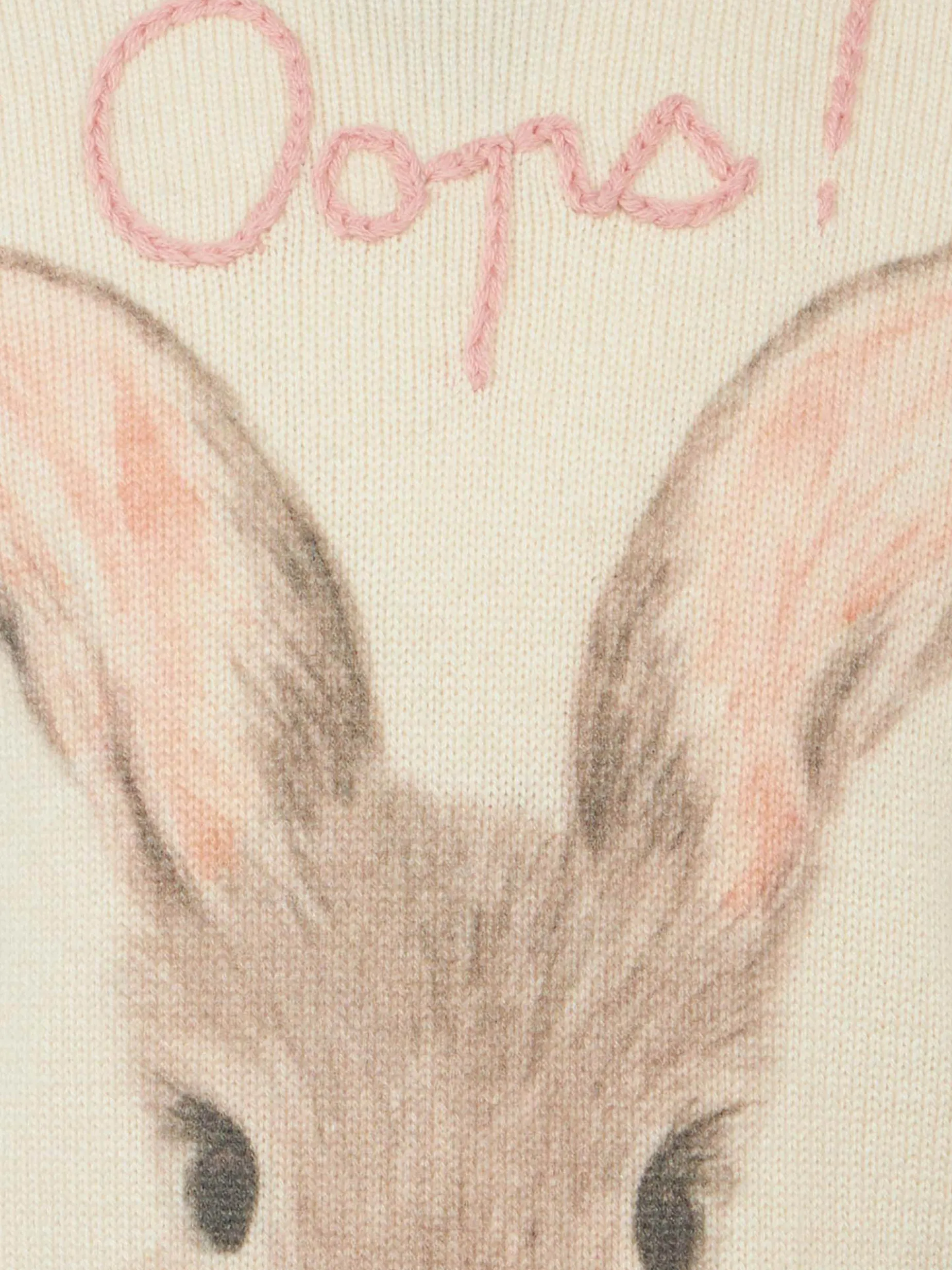 Mädchen-Pullover mit Rundhalsausschnitt und Häschen-Print