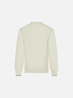 Mädchenpullover mit Rundhalsausschnitt und „All I need is snow“-Schriftzug
