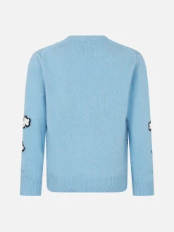 Mädchenpullover mit Rundhalsausschnitt und New-York-Postkarte