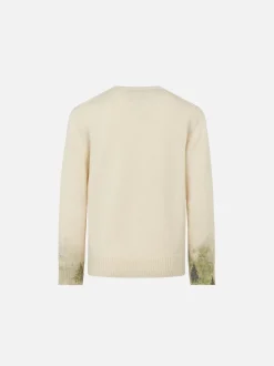 Mädchen-Pullover mit Rundhalsausschnitt und Häschen-Print