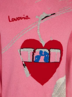 Mädchenpullover mit Rundhalsausschnitt und Love-Print