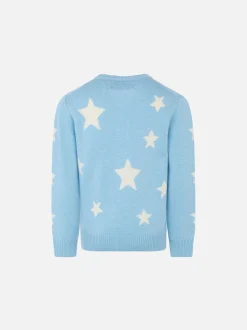 Mädchenpullover mit Sternenaufdruck und Rockstar-Stickerei