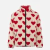 Mädchen-Sherpa-Jacke mit Herz-Print
