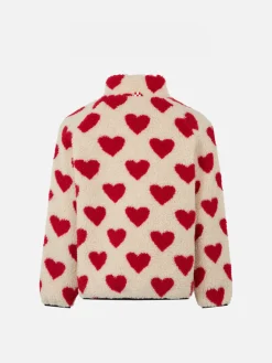 Mädchen-Sherpa-Jacke mit Herz-Print