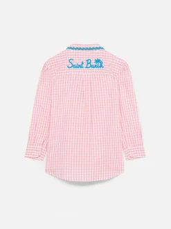 Mädchenshirt mit Gingham-Print