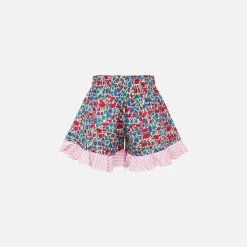 Mädchen-Shorts aus Baumwolle mit Rüschen | Hergestellt aus Liberty-Stoff