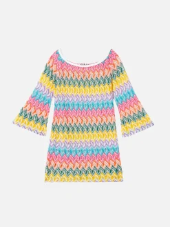 Mädchen-Strickkleid Chevron