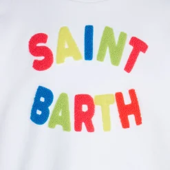 Mädchen-Sweatshirt mit mehrfarbigem St. Barth-Frottee-Patch
