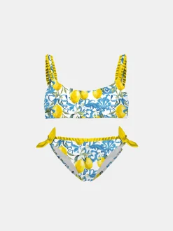 Mädchen-Top-Bikini mit Barock-Print