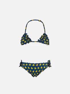 Mädchen-Triangel-Bikini mit Aufdruck