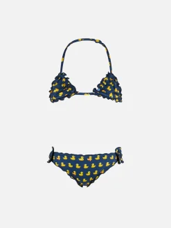 Mädchen-Triangel-Bikini mit Enten-Print