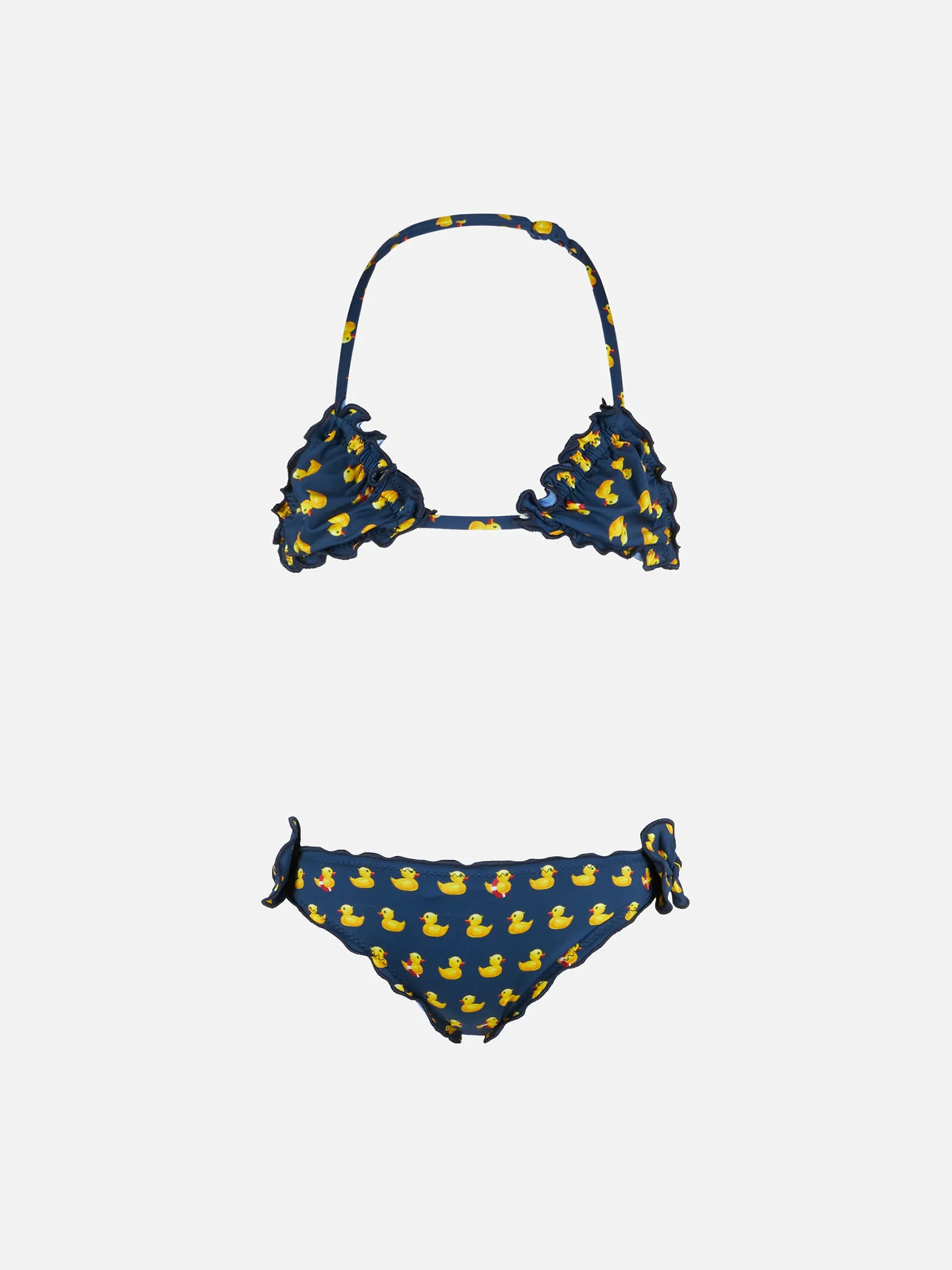 Mädchen-Triangel-Bikini mit Enten-Print
