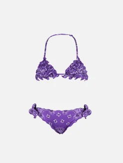 Mädchen-Triangel-Bikini mit Bandana-Print