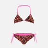 Mädchen-Triangel-Bikini mit Leo-Kopftuch-Print