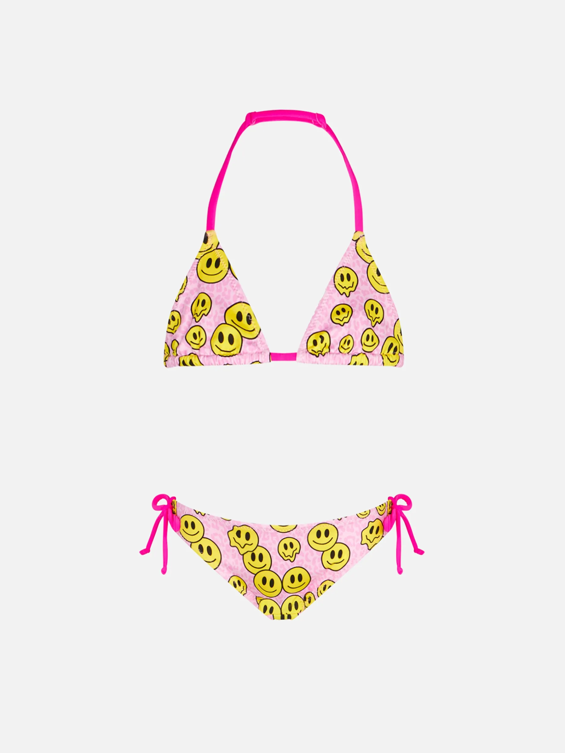 Mädchen-Triangel-Bikini mit Smile-Print
