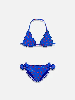 Mädchen-Triangel-Bikini mit Chili-Pfeffer-Print