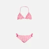 Mädchen-Triangel-Bikini mit rosa Gingham-Print
