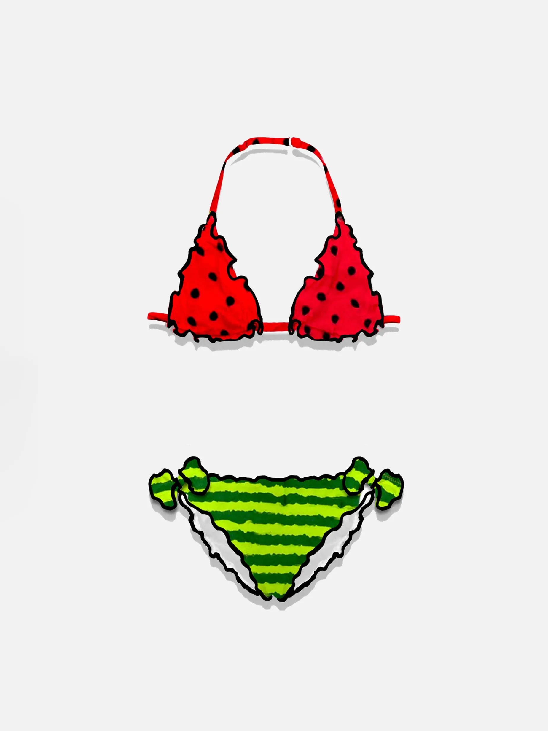 Mädchen-Triangel-Bikini mit Wassermelonen-Print