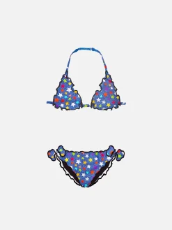 Mädchen-Triangel-Bikini mit Sternenprint