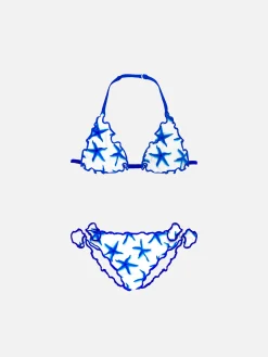 Mädchen-Triangel-Bikini mit Seestern-Print