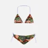 Mädchen-Triangel-Bikini mit nachgeahmtem Bandana-Print