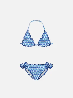 Mädchen-Triangel-Bikini mit Seestern-Print