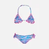 Mädchen-Triangel-Bikini mit Zebra-Kopftuch-Print