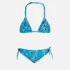 Mädchen-Triangel-Bikini mit Bandana-Print aus Denim