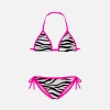 Mädchen-Triangel-Bikini mit Zebra-Print