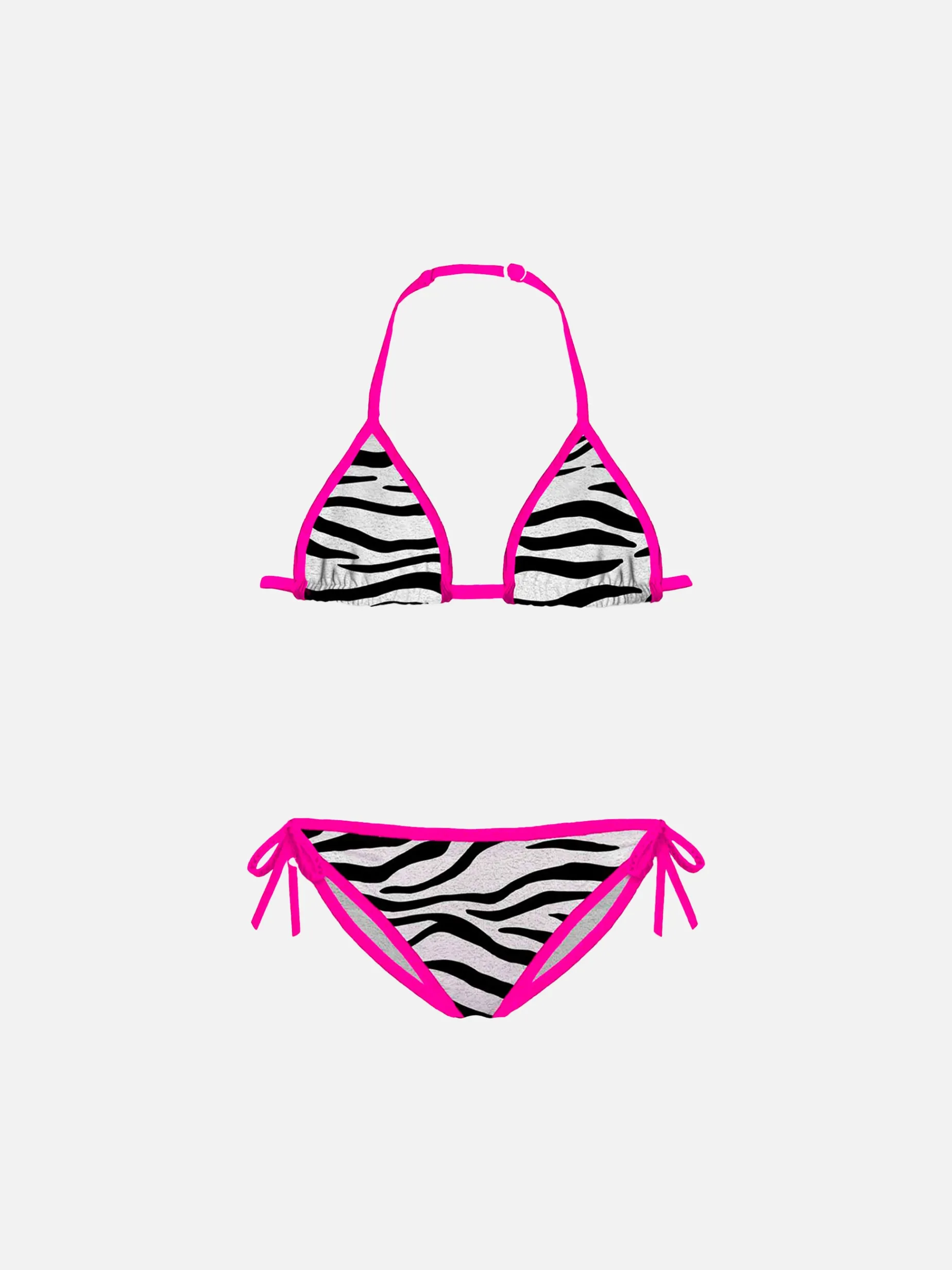 Mädchen-Triangel-Bikini mit Zebra-Print