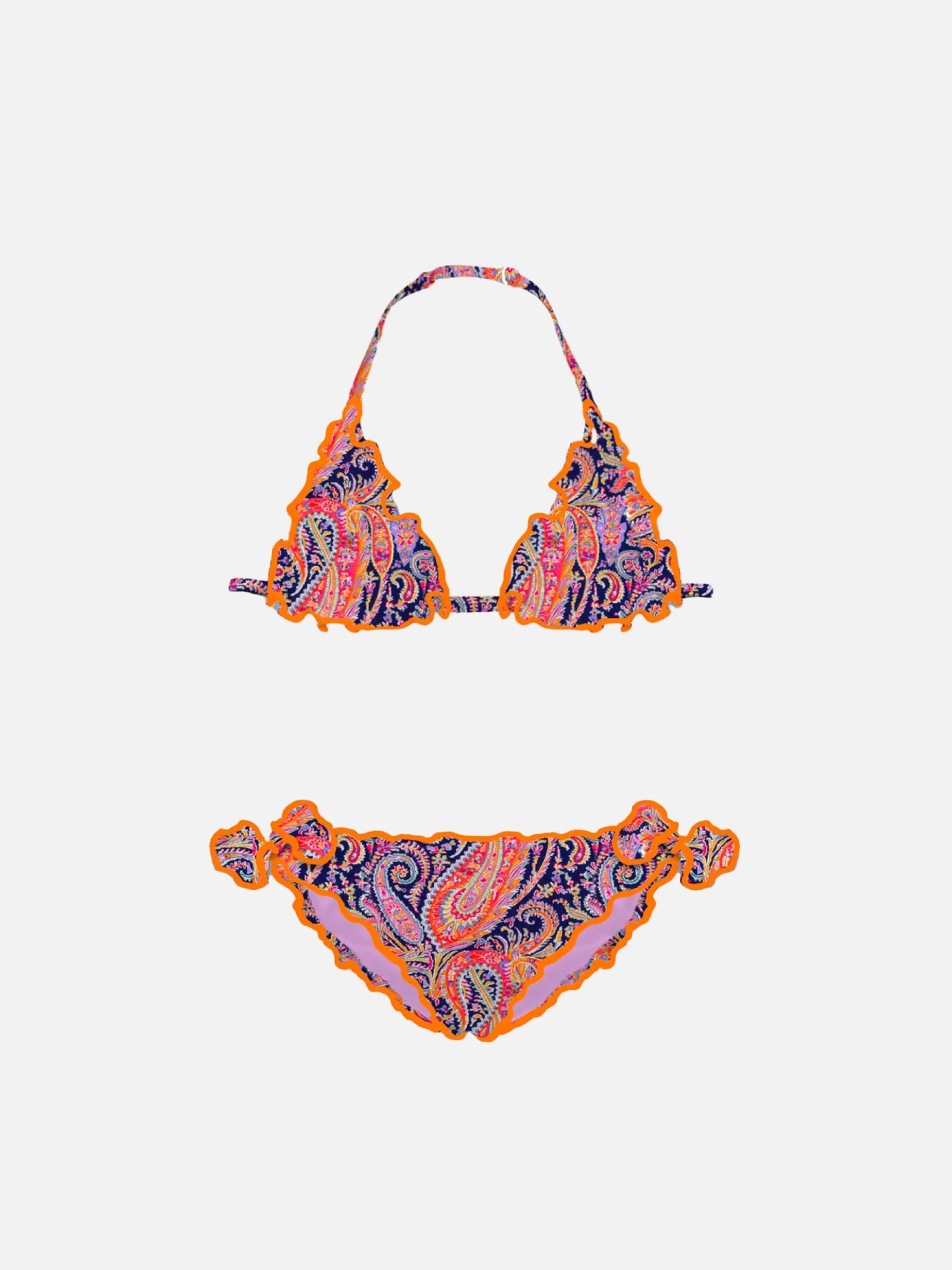 Mädchen-Triangel-Bikini mit Liberty-Print | Hergestellt aus Liberty-Stoff