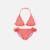 Mädchen-Triangel-Bikini mit Gingham-Print