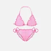 Mädchen-Triangel-Bikini mit Gingham-Print