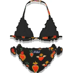 Mädchen-Triangel-Bikini mit Heilig-Herz-Print