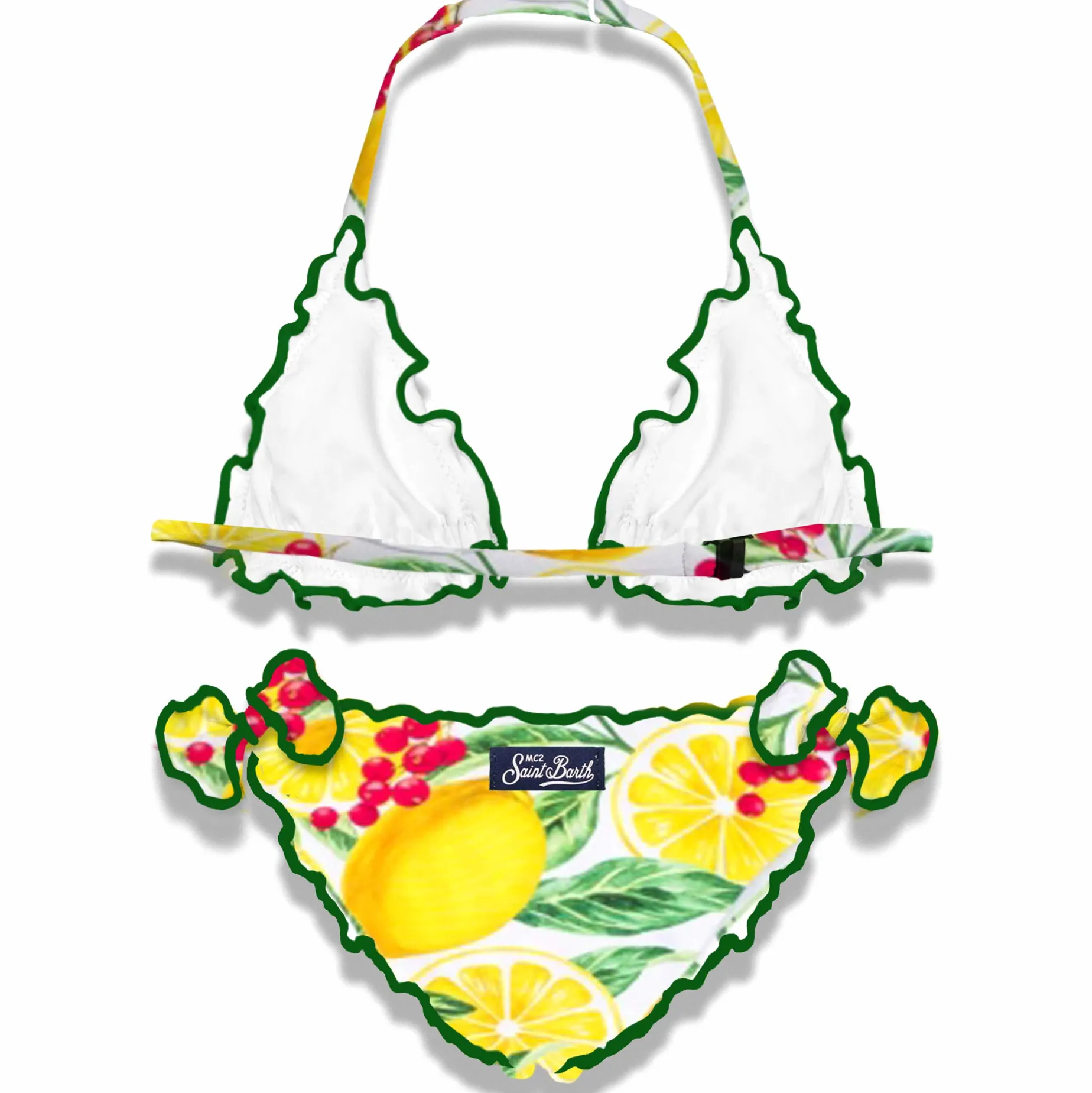 Mädchen-Triangel-Bikini mit Zitronenprint